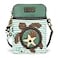 Chala Purse CHALA Ocean Collection Cell Phone Crossbody PurseWomen PU LeatherCanvas Multicolor Handbag with Adjustable Strap Turtle teal stripe