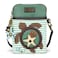 Chala Purse CHALA Ocean Collection Cell Phone Crossbody PurseWomen PU LeatherCanvas Multicolor Handbag with Adjustable Strap Turtle teal stripe