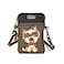 CHALA Dog Collection Cell Phone Crossbody PurseWomen PU LeatherCanvas Multicolor Handbag with Adjustable Strap Yorkshire brown stripe