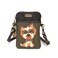 CHALA Dog Collection Cell Phone Crossbody PurseWomen PU LeatherCanvas Multicolor Handbag with Adjustable Strap Yorkshire brown stripe