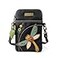 CHALA Garden Animal Collection Cell Phone Crossbody PurseWomen PU LeatherCanvas Multicolor Handbag with Adjustable Strap Dragonfly black