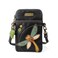 CHALA Garden Animal Collection Cell Phone Crossbody PurseWomen PU LeatherCanvas Multicolor Handbag with Adjustable Strap Dragonfly black