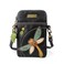 CHALA Garden Animal Collection Cell Phone Crossbody PurseWomen PU LeatherCanvas Multicolor Handbag with Adjustable Strap Dragonfly black