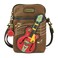 CHALA Arts Collection Cell Phone Crossbody PurseWomen PU LeatherCanvas Multicolor Handbag with Adjustable Strap Guitar brown