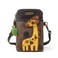 CHALA Wilderness Animal Collection Cell Phone Crossbody PurseWomen PU LeatherCanvas Multicolor Handbag wAdjustable Strap Giraffe brown