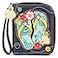 CHALA Zip Around Wallet Wristlet 8 Credit Card Slots Sturdy Pu Leather Flip Flop Navy