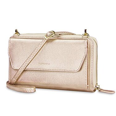 nuoku Womens RFID Wallet Purse Wristlet Crossbody Clutch with Zip Around 2 Strap