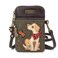 CHALA Dog Collection Cell Phone Crossbody PurseWomen PU LeatherCanvas Multicolor Handbag with Adjustable Strap Yellow Lab olive stripe
