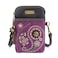 CHALA Dazzled Cell Phone Crossbody PurseWomen PU Leather Multicolor Handbag with Adjustable Strap Paisley purple