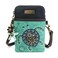 CHALA Dazzled Cell Phone Crossbody PurseWomen PU Leather Multicolor Handbag with Adjustable Strap Turtle turquoise