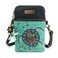 CHALA Dazzled Cell Phone Crossbody PurseWomen PU Leather Multicolor Handbag with Adjustable Strap Turtle turquoise