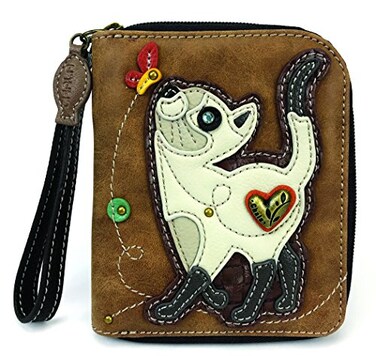 CHALA Charming Chala Playful Kitty Cat Purse Wallet Credit Cards Coins Wristlet