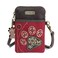 CHALA Dazzled Cell Phone Crossbody PurseWomen PU Leather Multicolor Handbag with Adjustable Strap Paw Print burgundy