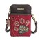 CHALA Dazzled Cell Phone Crossbody PurseWomen PU Leather Multicolor Handbag with Adjustable Strap Paw Print burgundy