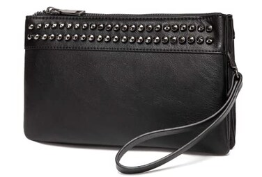 VASCHY Wristlet Clutch Purses Large Studs Soft Faux Leather Crossbody Evening Clutch Wallet for Women Black