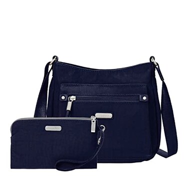 Baggallini Womens Uptown Bagg With Rfid Phone Wristlet Handbags Blue One Size US