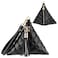 Aatacas Leather Quilted Triangle Wristlet Clutch Purse Handbag Pyramid Evening Cocktail Wallet Tassel Charm