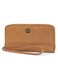 Timberland Womens Leather Rfid Zip Around Wallet Clutch With Wristlet Strap Wheat Nubuck One Size