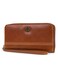 Timberland Womens Leather Rfid Zip Around Wallet Clutch With Wristlet Strap Cognac Buff Apache One Size