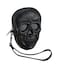 Zeckos Glossy Black Vinyl Molded Skull Shaped Wristlet Purse wRemovable Strap 6 Inches High