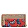 Anuschka RFID Blocking Wristlet Travel Wallet Wanderlust Collection Nylon Fabric with Genuine Leather Trim and Artwork Print