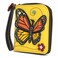 CHALA Zip Around Wallet Wristlet 8 Credit Card Slots Sturdy Pu Leather Monarch Butterfly Mustard