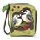 CHALA Zip Around Wallet Wristlet 8 Credit Card Slots Sturdy Pu Leather Chickadee Green
