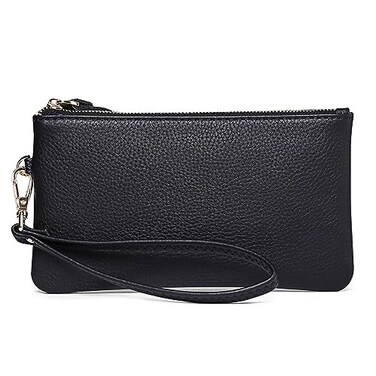 Tapp Collections Womens Wristlet Clutch Slim Leather Wallet RFID Blocking Pouch Black