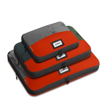ZOOM LITE Set of 3 Durable Compression Packing Cubes Travel Organizer for Suitcases Made from Recycled Plastic Bottles Featuring Double Zippers for HassleFree Packing Travel Essentials
