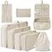 Xducom 8 Set Packing Cubes Travel Luggage Packing Organizers Beige