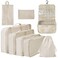 Xducom 8 Set Packing Cubes Travel Luggage Packing Organizers Beige