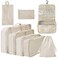 Xducom 8 Set Packing Cubes Travel Luggage Packing Organizers Beige