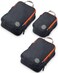 TRIPPED Travel Gear Compression Packing Cubes for Travel 3Piece Lightweight Packing Cubes Set for CarryOn Luggage Backpacks Grey and Orange