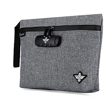 Erozul Orion 11 Travel Storage Money Bag with Combination Lock Water Resistant Bag Pouch Grey