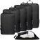 BAGAIL 6 Set Ultralight Compression Packing Cubes Packing Organizer for Travel Accessories Luggage Suitcase Backpack70D Black