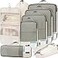 BAGAIL 4 Set6 Set8 Set Compression Packing Cubes Travel Accessories Expandable Packing Organizers Half Mesh 8Beige