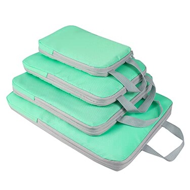 COVAX 4 Set Compression Packing Cubes Travel Luggage Organizers and Storage Packing Cubes Green