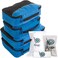 Bago Packing Cubes for Suitcases 7Pcs Luggage Suitcase Organiser Bags Set Compression Packing Cubes for Travel Accessories Essentials 4 Cubes plus 3 Sealed ZipBags Blue Blue 4pcs Set