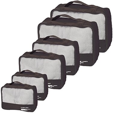 vallilan Packing Cubes Set Travel Luggage Organizers Suitcase Lightweight Accessories Black