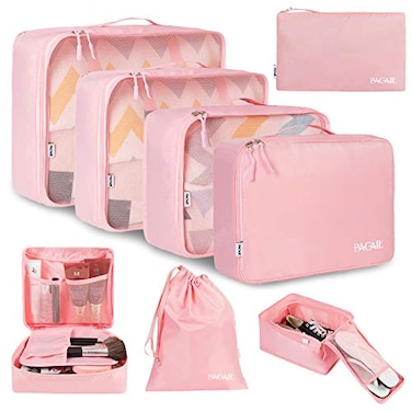 BAGAIL 8 Set Packing Cubes Luggage Packing Organizers for Travel AccessoriesBlush Pink