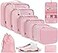 BAGAIL 10 Set Packing Cubes Various Sizes Packing Organizer for Travel Accessories Luggage Carry On SuitcasePink