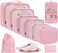 BAGAIL 10 Set Packing Cubes Various Sizes Packing Organizer for Travel Accessories Luggage Carry On SuitcasePink