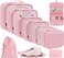 BAGAIL 10 Set Packing Cubes Various Sizes Packing Organizer for Travel Accessories Luggage Carry On SuitcasePink