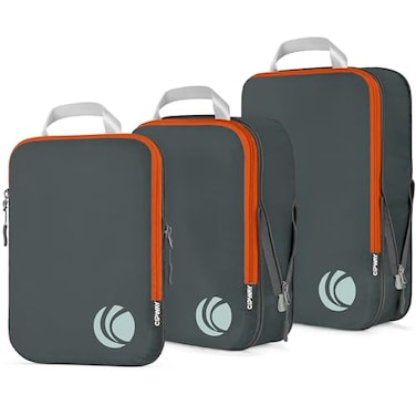 Cipway Compression Packing Cubes Set Ultralight Expandable Travel Packing Organizers for Carry on Luggage Grey 3pcs