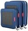 LeanTravel Premium Compression Packing Cubes for Travel Suitcase Organizer Bags with Double Zipper Breathable Mesh Panel Space Saving Carry On Luggage Essentials 3Pack Navy Blue