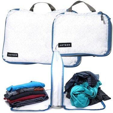 Acteon Compression Packing Cubes 2 Pack Clean Dirty Separate Zipper Lightweight Travel Packing Cubes for Luggage Suitcase Organizer Travel Cubes Large Small Laundry for Clothes Shoes Makeup