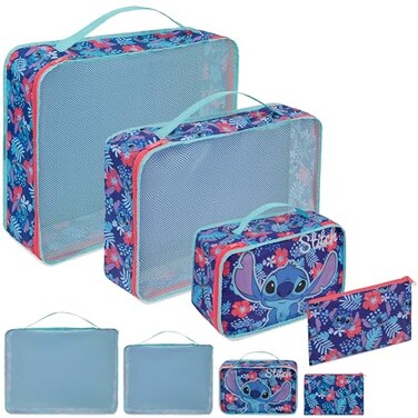 Disney Packing Organisers Packing Cubes for Suitcases Luggage Wash Bag Navy Stitch