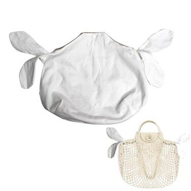 MEYAGO Handmade Bag Insert Organizer for Drawstring Mesh Bucket Bag Inner Insert Organizer MultiFunctional Net Bags Inner Bag L