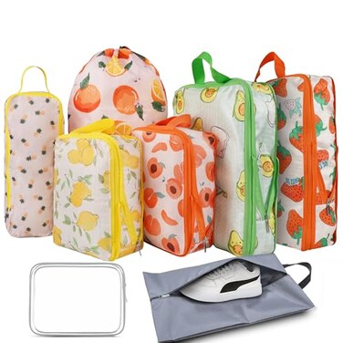 Hitanfe 8 Pcs Compression Packing Cubes Travel for Suitcases Waterproof Luggage Organizer Washable Storage Bags Set for Backpack Travel Packaging Cubes for CarryOns and Storage