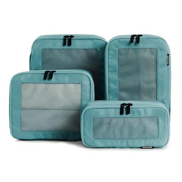 Aerotrunk Compression Packing Cubes for Travel Luggage Organizer Bags Double Zipper Packing Cubes for Suitcases 4Pack Teal